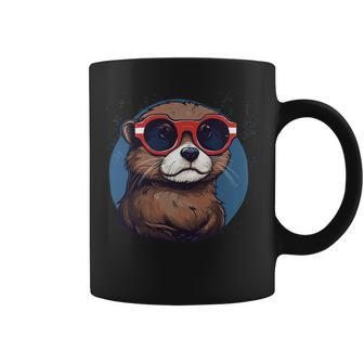 4Th Of July Otter Graphic Coffee Mug - Monsterry