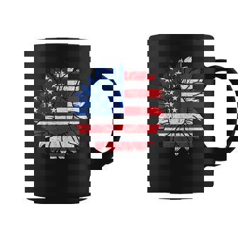 4Th Of July Sunflower Flag Usa American Patriotic Coffee Mug | Mazezy