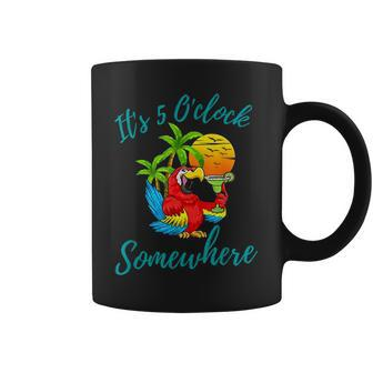 It Is 5 O'clock Somewhere Drinking Parrot Coffee Mug | Mazezy