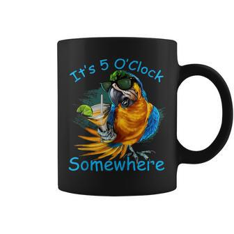 It Is 5 O'clock Somewhere Drinking Parrot Coffee Mug - Seseable