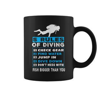 5 Rules Of Diving Scuba Diving Diver Coffee Mug | Mazezy