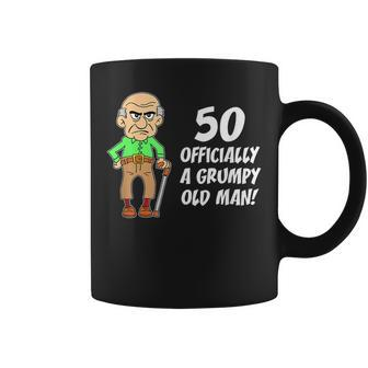 50 Officially Grumpy Old Man Over The Hill Funny Gift For Mens Coffee Mug | Mazezy