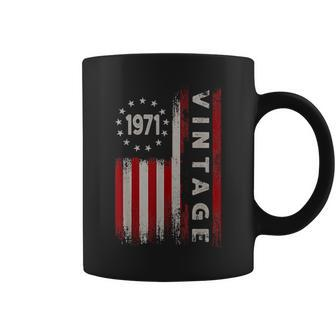 52 Year Old Vintage 1971 American Flag 52Nd Birthday Coffee Mug - Seseable
