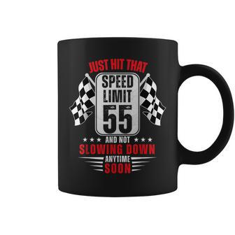 55Th Birthday Speed Limit Sign 55 Years Old Funny Racing Coffee Mug - Seseable
