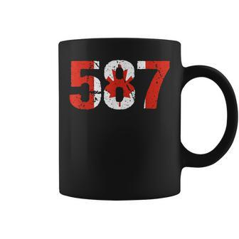 587 Alberta Area Code Canada Coffee Mug | Mazezy
