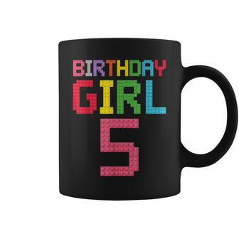 5Th Birthday Girl Master Builder 5 Years Old Block Building Coffee Mug - Seseable
