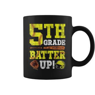 5Th Grade Batter Up Softball Back To School Fifth Grade Coffee Mug - Seseable