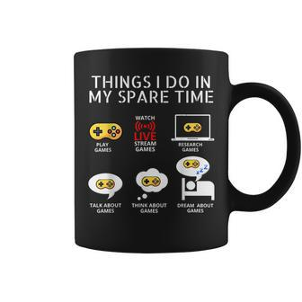 6 Things I Do In My Spare Time Play Game Video Games Gift Games Funny Gifts Coffee Mug | Mazezy