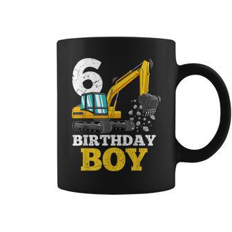 6 Years Old Birthday Boy Construction Birthday Party Coffee Mug | Mazezy