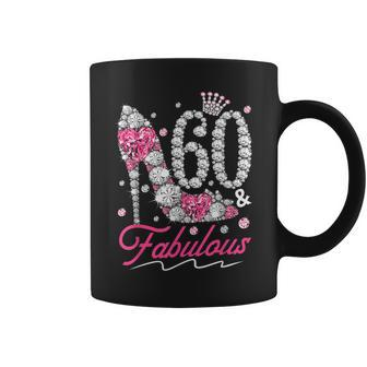 60Th Birthday 60 & Fabulous Pink 60 Years Old Diamond Shoes Coffee Mug - Monsterry AU