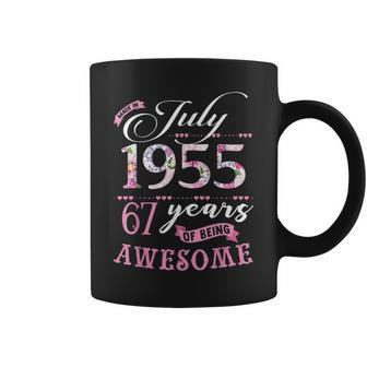 67Th Birthday Floral Gift For Womens Born In July 1955 Coffee Mug | Mazezy