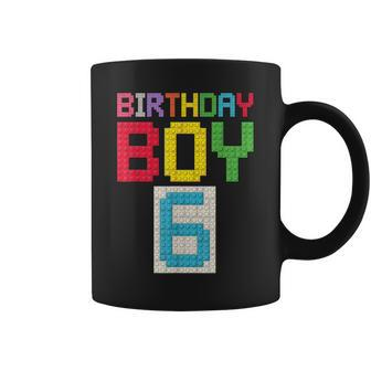 6Th Birthday Boy Master Builder 6 Years Old Block Building Coffee Mug - Seseable