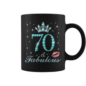 70 & Fabulous 70 Years Old Queen's Birthday Cute Coffee Mug | Mazezy