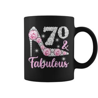 70Th Birthday For Women 70 And Fabulous Heels Coffee Mug | Mazezy