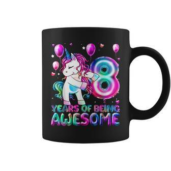 8 Years Of Being Awesome 8Th Birthday Girl Unicorn Party Unicorn Funny Gifts Coffee Mug | Mazezy UK