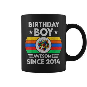 8 Years Old Awesome Since 2014 Birthday Speed Cubing Boy Coffee Mug - Seseable