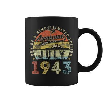 80 Year Old Awesome Since July 1943 80Th Birthday 80Th Birthday Funny Gifts Coffee Mug | Mazezy