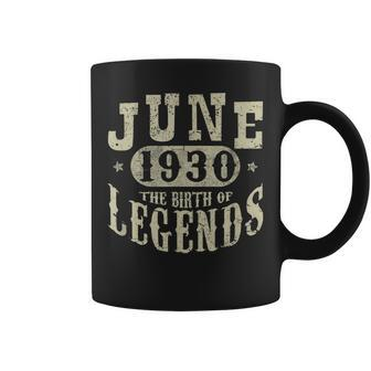 90 Years 90Th Birthday Gift Idea June 1930 Birth Of Legend Coffee Mug | Mazezy