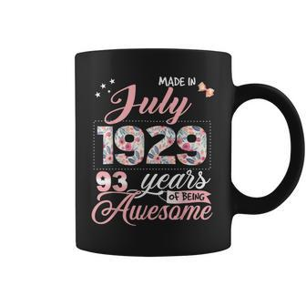 93Rd Birthday Floral Gift For Womens Born In July 1929 Coffee Mug | Mazezy