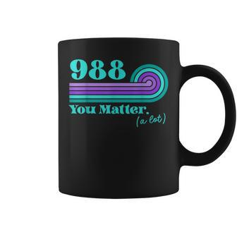 988 Suicide Prevention Mental Health Awareness Retro Teal Coffee Mug - Monsterry DE
