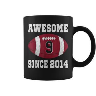 9Th Birthday Football Player 9 Years Old Vintage Sports Coffee Mug - Thegiftio UK