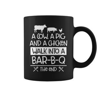 A Cow A Pig And A Chicken Walk Into A Bar B Q The End - Bbq Coffee Mug - Thegiftio UK