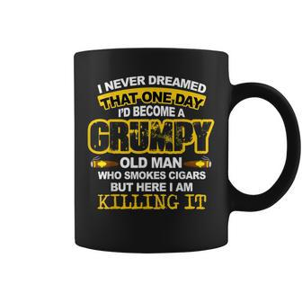 A Grumpy Old Man Who Smokes Cigars Cigar Lover Gifts Gift For Mens Coffee Mug | Mazezy