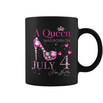 A Queen Was Born On July 4 4Th July Birthday Gift For Womens Coffee Mug | Mazezy