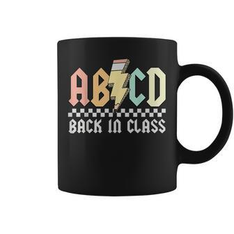 Abcd Alphabets Back In Class Pencil Lightning Teacher Rock Coffee Mug | Mazezy