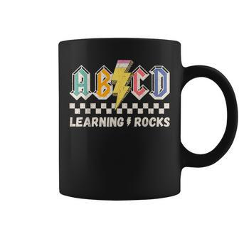 Abcd Learning Rocks Pencil Lightning Teachers Rock Boy Coffee Mug | Mazezy