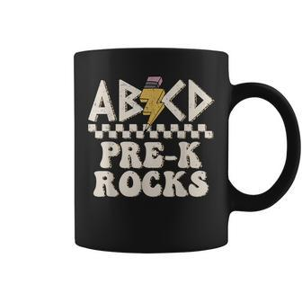 Abcd Pre K Rocks Back To School Kindergarten Teacher Coffee Mug - Monsterry
