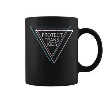Abstract Pan Pride Triangles Protect Trans Kid Lgbt Support Coffee Mug | Mazezy