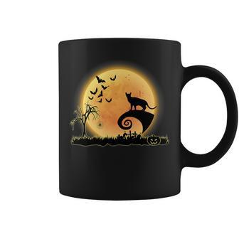 Abyssinian Cat Scary And Moon Funny Kitty Halloween Costume Coffee Mug | Mazezy