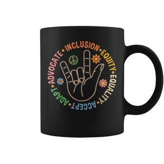 Accept Adapt Advocate Inclusion Equity Equality Coffee Mug - Seseable