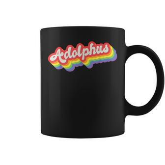 Adolphus Pride Month Lgbtq Rainbow Flag Name Personalised Coffee Mug | Mazezy