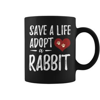 Adopt A Rabbit Funny Rescue Bunny Mo Coffee Mug - Monsterry