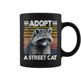 Adopt A Street Cat Watercolor Raccoon Coffee Mug - Monsterry
