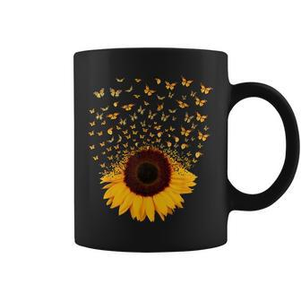 Adorable Butterfly Sunflower Butterfly Funny Designs Funny Gifts Coffee Mug | Mazezy