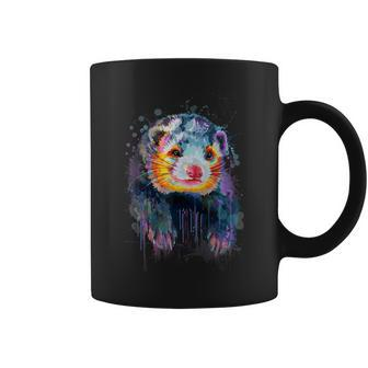 Adorable Ferret Attractive Splash Painting Coffee Mug | Mazezy