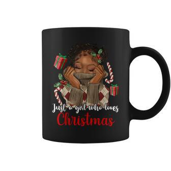 African American Just A Girl Who Loves Christmas Black Women Coffee Mug - Thegiftio UK