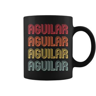 Aguilar Surname Retro Vintage Birthday Reunion Coffee Mug | Mazezy