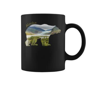 Alaska Bear Grizzly Bear With Alaska Mountains Coffee Mug | Mazezy
