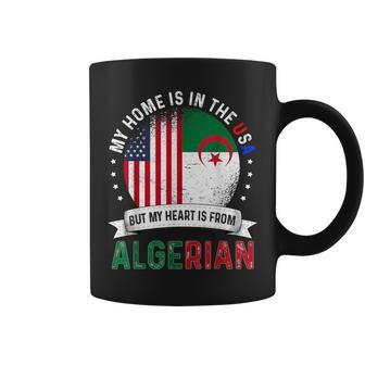 Algerian American Patriot Heart Is From Algeria Flag Coffee Mug | Mazezy
