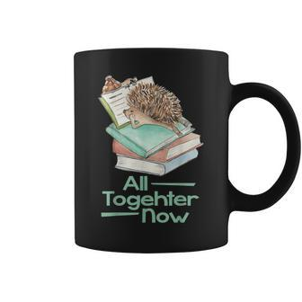 All Together Now Summer Reading 2023 Hedgehog Snail Book Fun Coffee Mug | Mazezy