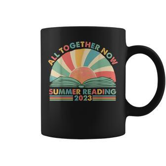 All Together Now Summer Reading 2023 Retro Sun Book Lovers Coffee Mug | Mazezy
