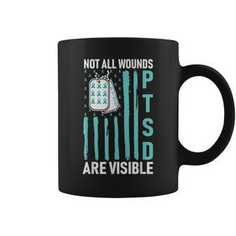 All Wounds Are Visible Ptsd Usa Flag Ptsd Awareness Flag Coffee Mug | Mazezy