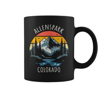 Allenspark Colorado Usa Retro Style Mountain Coffee Mug | Mazezy