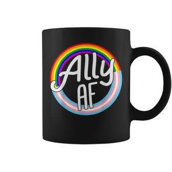 Ally Af Trans Flag Love Equality Lgbt Pride Flag Love Gay Coffee Mug | Mazezy