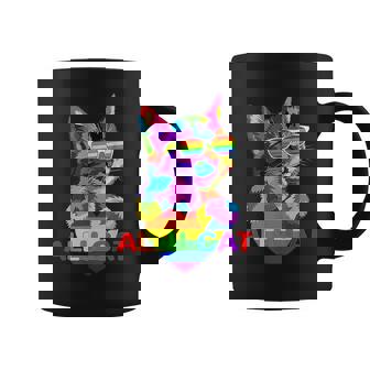 Ally Cat Lgbt Gay Rainbow Pride Flag Boys Men Girls Women Coffee Mug | Mazezy