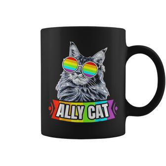 Ally Cat Straight Lgbt Supporter Gay Pride Ally Rainbow Coffee Mug - Thegiftio UK